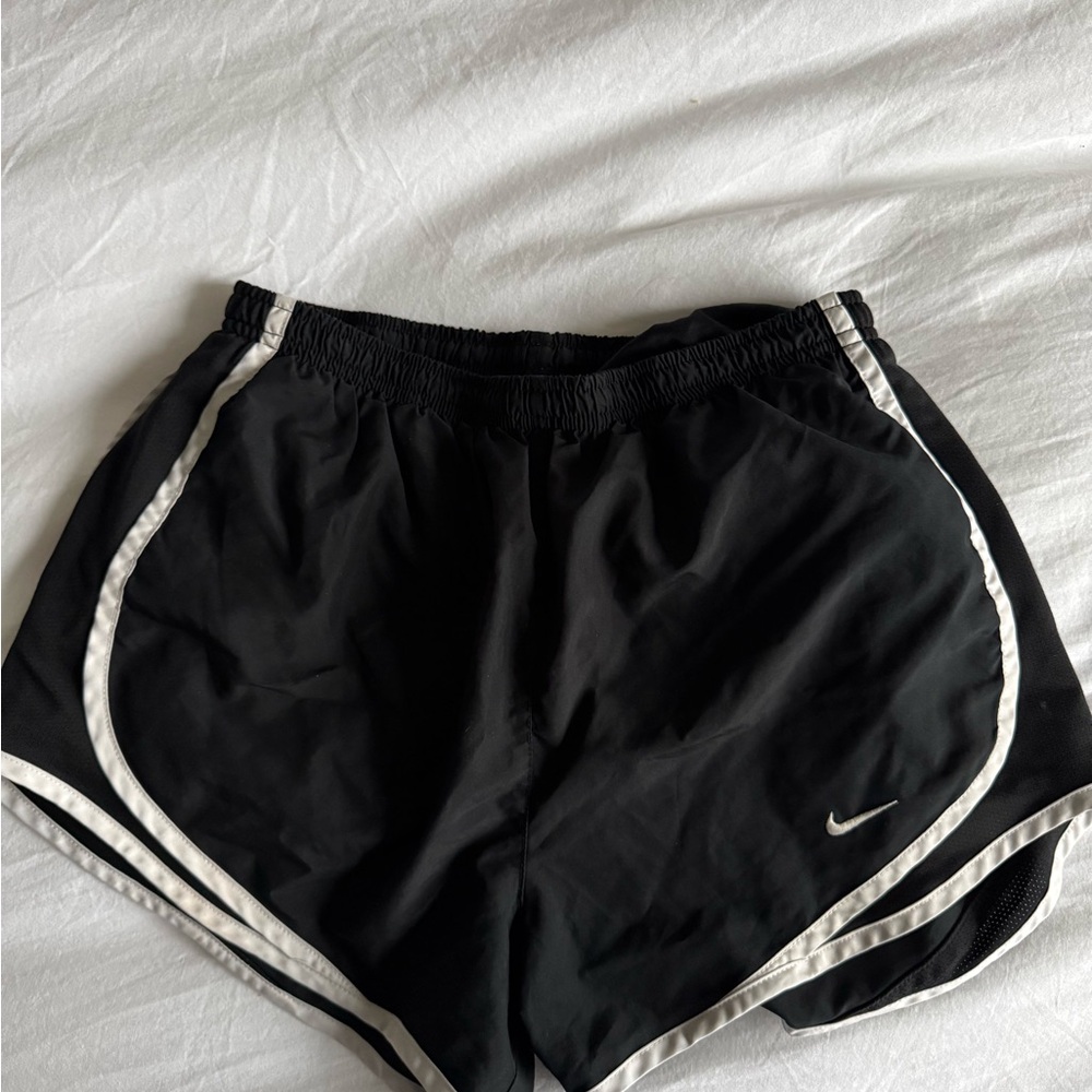 Nike Women's Black and White Athletic Shorts